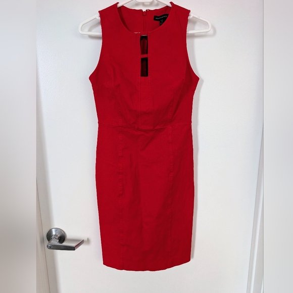 Gap BodyCon Midi Dress Red Size 4  Petites Party NYE - Picture 5 of 6